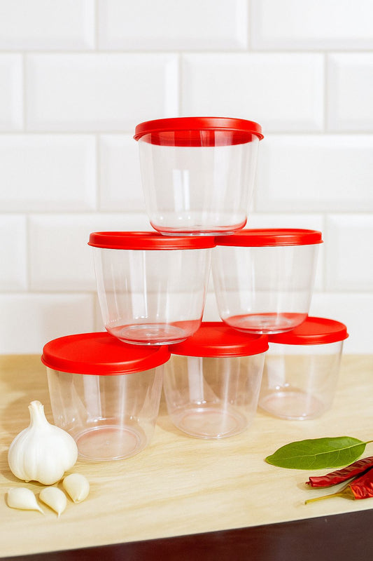 Plastic Storage Jar and Container Set I BPA Free Containers for Kitchen Storage Set I Grocery Kitchen Container Set I Multipurpose Jar, Set 6,