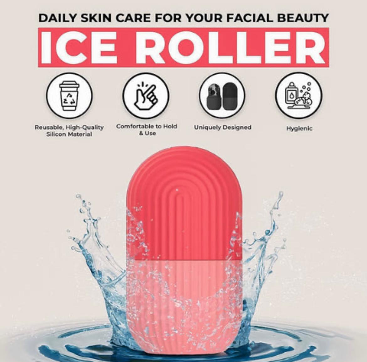 Silicone Ice Roller for Face & Skin Care | Reusable Facial Ice Mold for Glowing Skin, Puffiness & Acne Relief