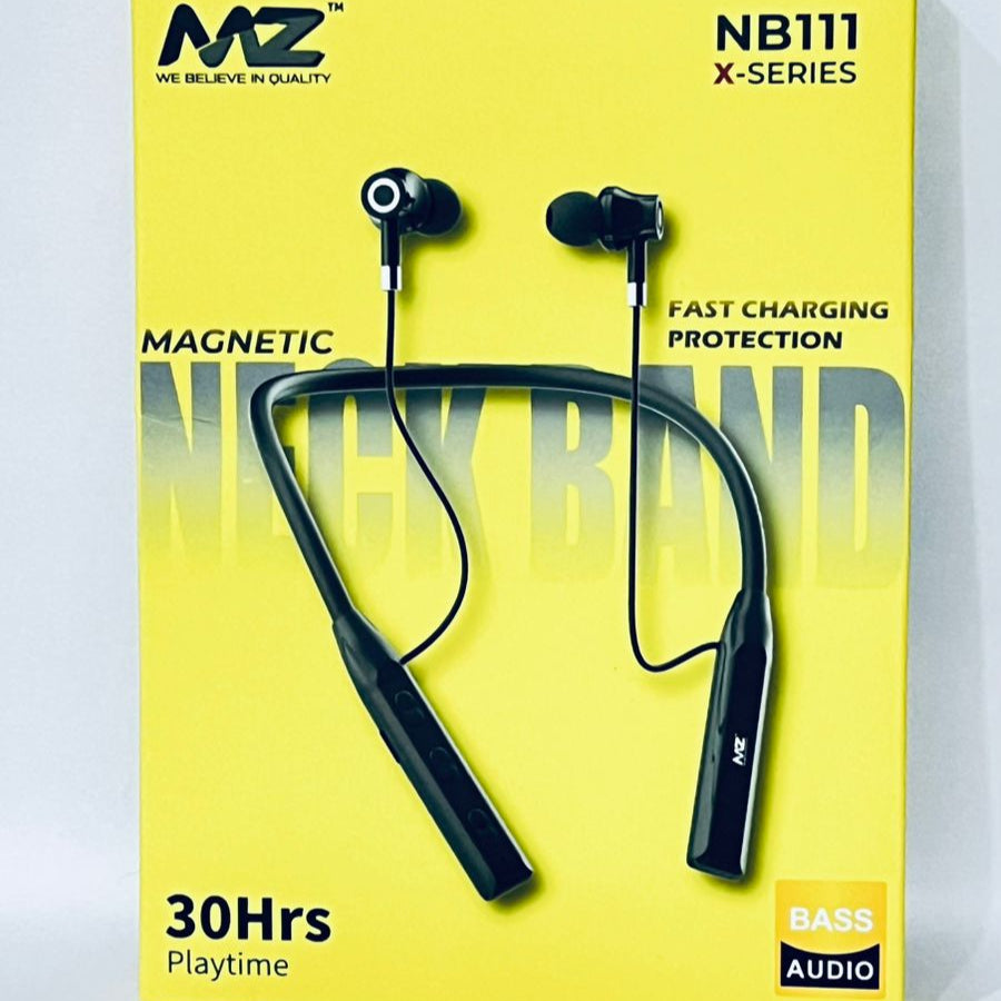 MZ NB111 X-Series Magnetic Wireless Neckband Earphones with 30Hrs Playtime & Fast Charging