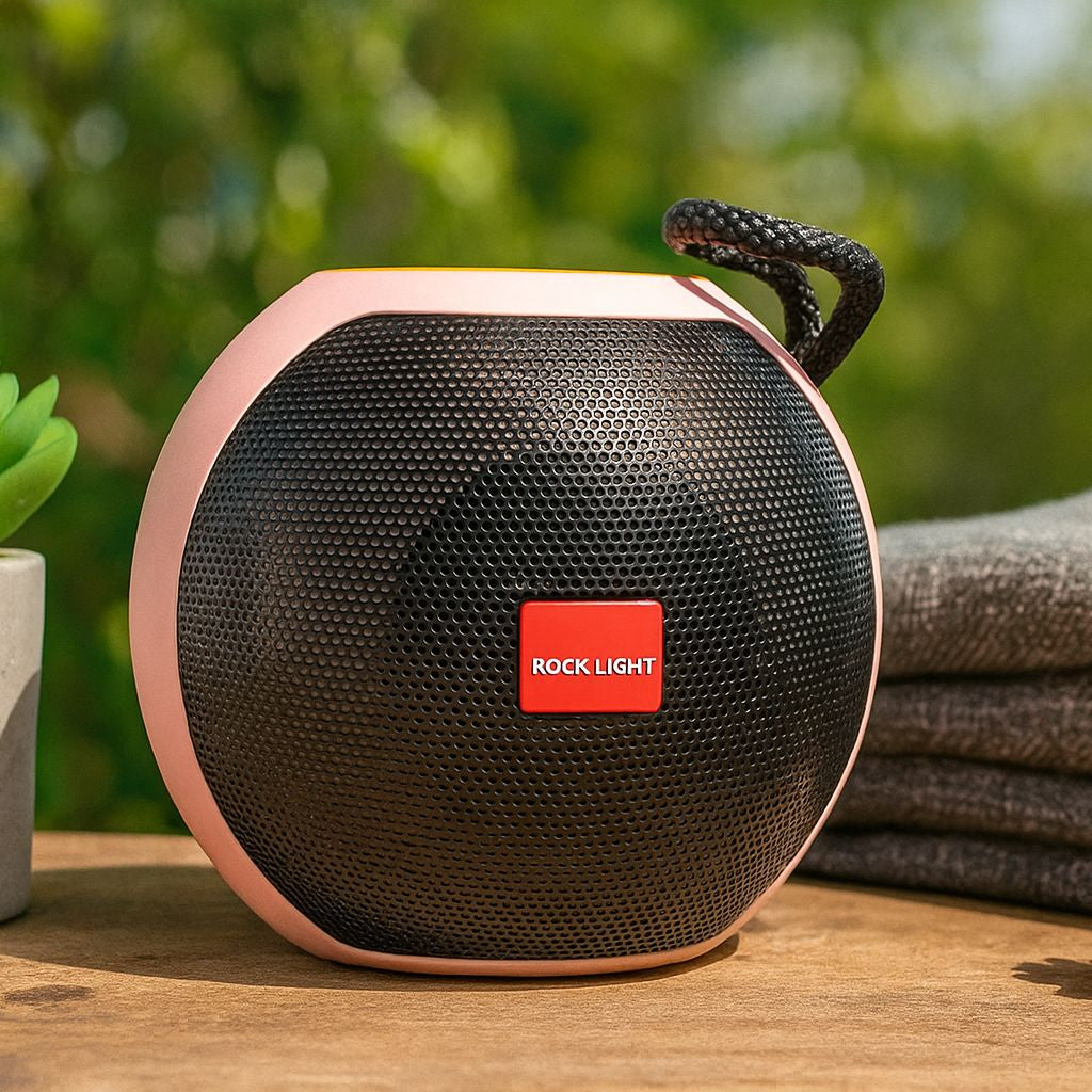 Rock Light Portable Bluetooth Speaker with FM Radio, Wireless Connectivity & Powerful Bass