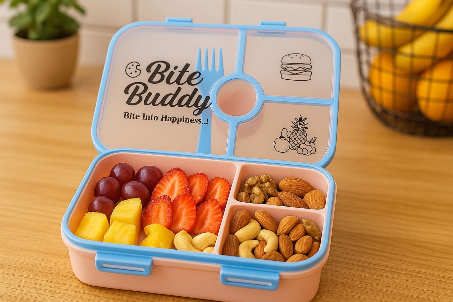 4-Compartment Tiffin Box for School & Office | Lunch Box for Kids & Adults | Leak-Proof, Durable & BPA-Free