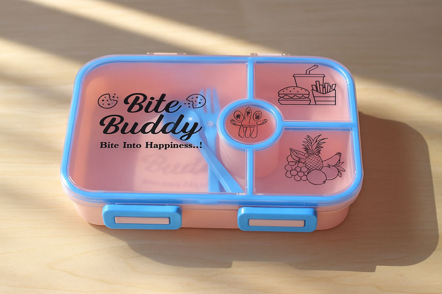 4-Compartment Tiffin Box for School & Office | Lunch Box for Kids & Adults | Leak-Proof, Durable & BPA-Free