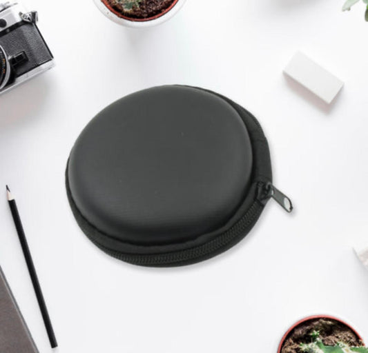 Portable Earphone & Accessories Storage Case | Hard Shell Zipper Pouch for Earbuds, Charger, USB & Small Gadgets