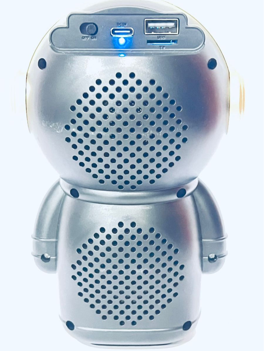 MZ Astronaut Bluetooth Speaker with FM Radio, RGB Lights & Deep Bass – Portable Wireless Speaker