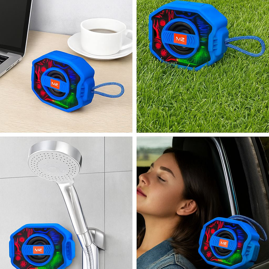 Portable Bluetooth Speaker with RGB LED Lights | Wireless Mini Speaker with Deep Bass, USB/TF Card Support & 3D Sound Loud & Clearr